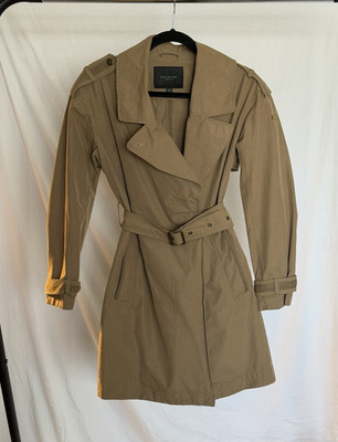 Marc New York Andrew Marc Women s Khaki Hooded Belted Trench Coat Pockets XS