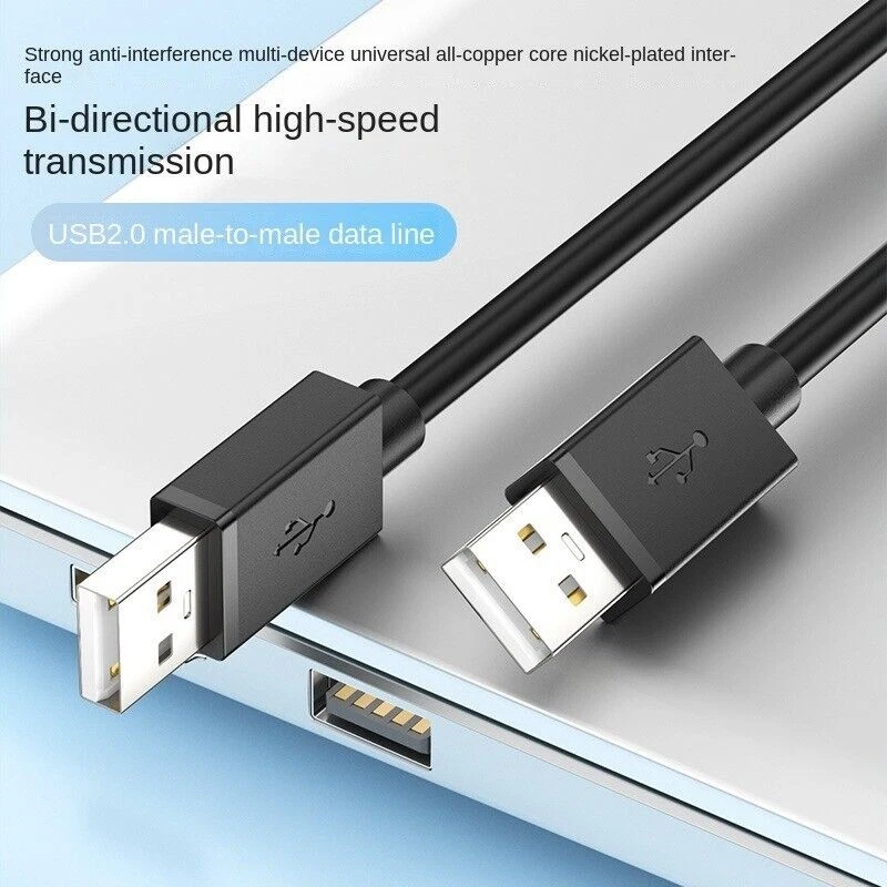 USB 2.0 A to A Cable Male to Male Lead 24AWG Copper High-Speed 50cm 1m 2m 3m 5m - Image 4 of 4