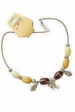 Wood Hippie Boho Beaded Necklace