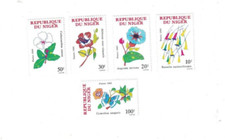 1989 NIGER 5 STAMP SET MNH