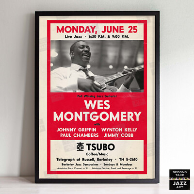 Wes Montgomery jazz poster - Full House - Live at Tsubo - Berkeley, CA - 1962