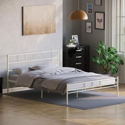 Dorset 5 Fuß Kingsize Bett weiß Stahl Metallrahmen moderne Schlafzimmermöbel