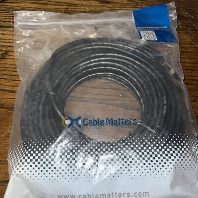 Cat6A Ethernet Patch Cable - Snagless RJ45, 550Mhz, STP, 10G, 26AWG, 75ft, Black