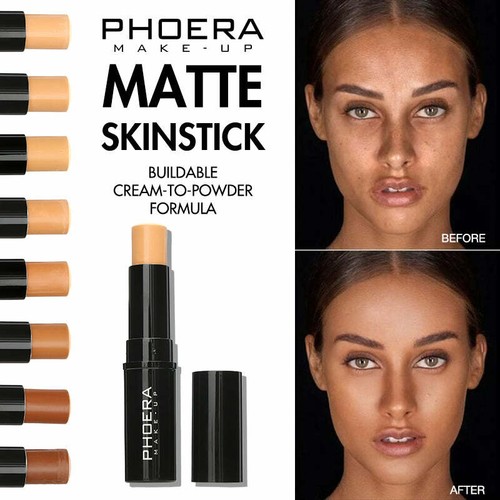 PHOERA Brighten Skin Color Long Oil Control Matte Concealer Contour Makeup Stick - 第 3/11 張圖片