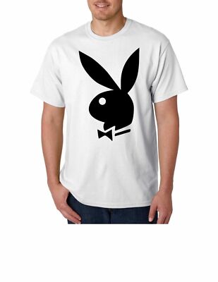 Play Boy White Logo Standard Black T-Shirt Funny Gift, Size M - 3XL
