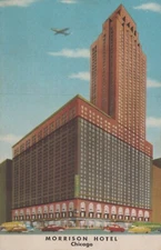 Morrison Hotel Chicago Illinois IL Airplane Clark St. Postcard 13989a