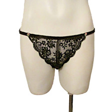 Maidenform Chantilly 27319 Silky Nylon Lace Hipster String Bikini Panties Small