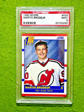 Martin Brodeur PSA 9 ROOKIE CARD JERSEY #30 New Jersey DEVILS  1990 Score RC NHL