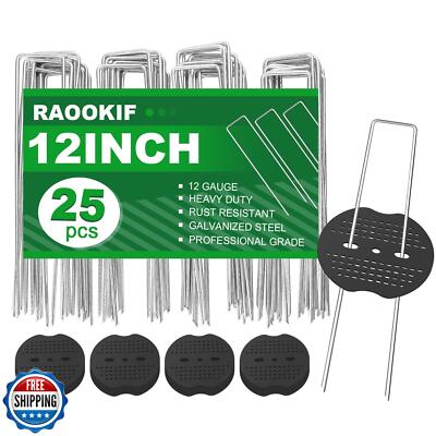 RAOOKIF Agrafes achats Paysage 12 Pouces, 50 Pcs Piquets Paysage Galvanisé avec 50