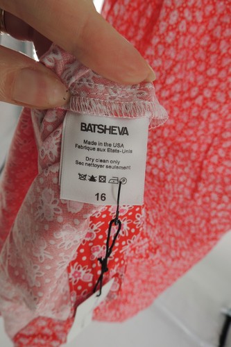 Batsheva Tie-Waist Floral-Print Cotton Dress, Size US 16 / UK 20 - Picture 7 of 9