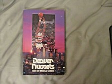 1989-90 DENVER NUGGETS MEDIA GUIDE Yearbook ALEX ENGLISH 1990 FAT LEVER Program 