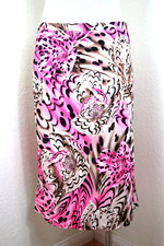 Vintage Gianni VERSACE Classic Bright Pink Leopard Pencil Skirt Medium 42 7 8