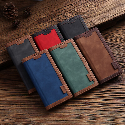 Fr Samsung Galaxy S24 S23 S22 S21 S20 Note20 Retro Leather Flip Card Wallet Case