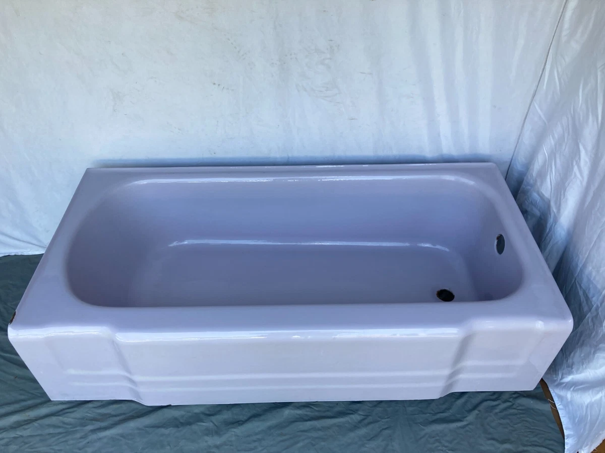 Vtg Mid Century Cast Iron Lavender Lilac Porcelain Old Rheem Bathtub  389-23E | eBay