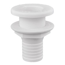 ATTWOOD PLASTIC THRU-HULL  FITTING 1 1/2" ID WHITE