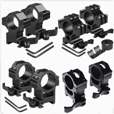 2Pcs 1 inch/30mm Scope Rings Mounts Quick Release fit 20mm Picatinny Rail