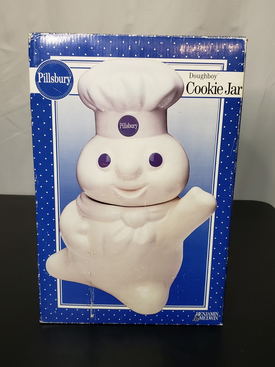 New - Vintage Pillsbury Doughboy Poppin Fresh Hands Up Cookie Jar