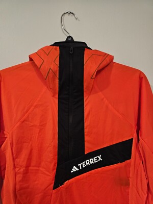 SZ S adidas TERREX TECHROCK ULTRALIGHT 1/2-ZIP HOODED FLEECE