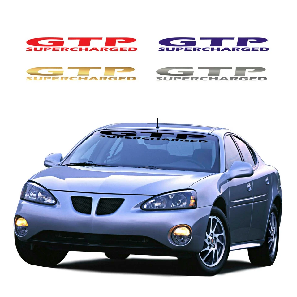 Adesivo de vinil para-brisa Banner serve para Pontiac Grand Prix GTP Supercharged - Imagem 3 de 4