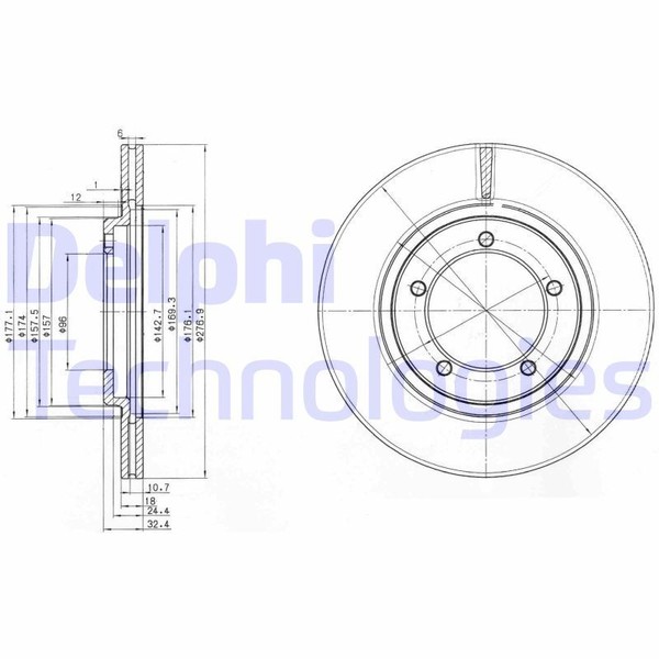 2X Delphi BG2534 Bremsscheibe FüR Bertone Daihatsu-image