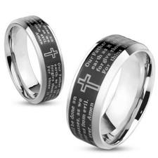 Herrenring Damenring Gebet Kreuz Edelstahl Damen Herren Ring Vater Unser