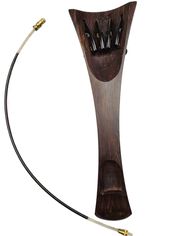 Rosewood Cello Tailpiece replacements, 4/4 Cello Tail piece with Finetuners Gut - Image 3 of 4