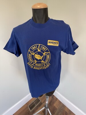 Vtg Hughes Missile Systems 50th Aniversery T-Shirt Sz Med USA