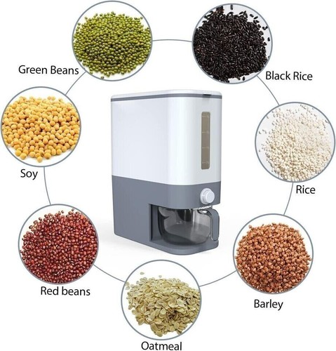 Cereal Dispenser Rice Grain Rotate Food Container Airtight Storage Organiser UK - Picture 2 of 3