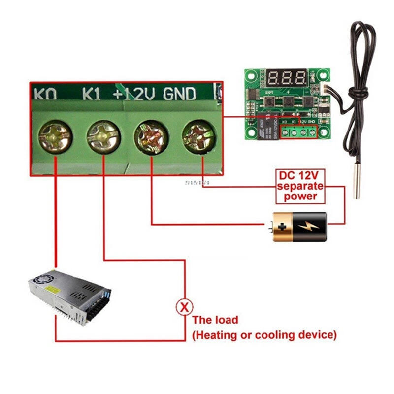 W1209 DC 12V LED Digital Thermostat Temperature Control Thermometer -50-110°C - Image 3 of 4