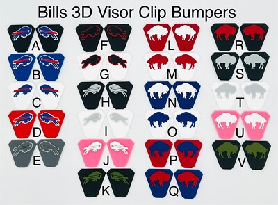 Bills 3D Visor Clip Bumpers, FULL SIZE (Clips Not Included)