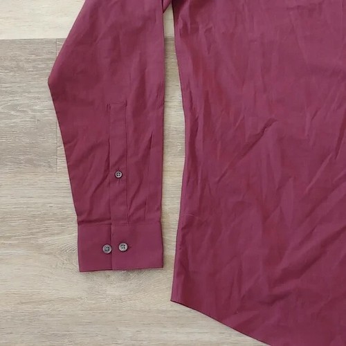 NWOT Apt 9 Men's Regular Fit Long Sleeve Button Down Dress Shirt Maroon Size M - Picture 3 of 6