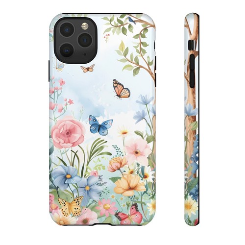 Spring Butterfly & Floral Phone Case, Garden-Inspired Design Cover | X45 - 第 126/272 張圖片