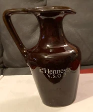 VTG 1980's Hennessy Cognac V.S.O.P.  Brown Ceramic Decanter/Carafe-7" High-EUC