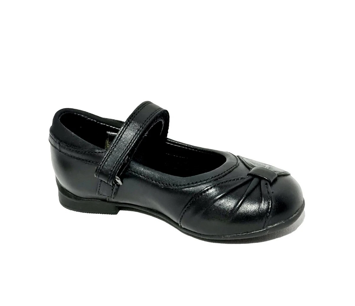 Clarks Dolly Glitz Black Genuine Leather School Shoes Girls