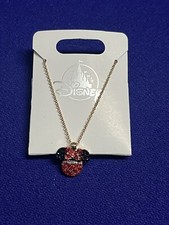 2024 Disney Parks Minnie Mouse Icon Rhinestone Necklace NEW