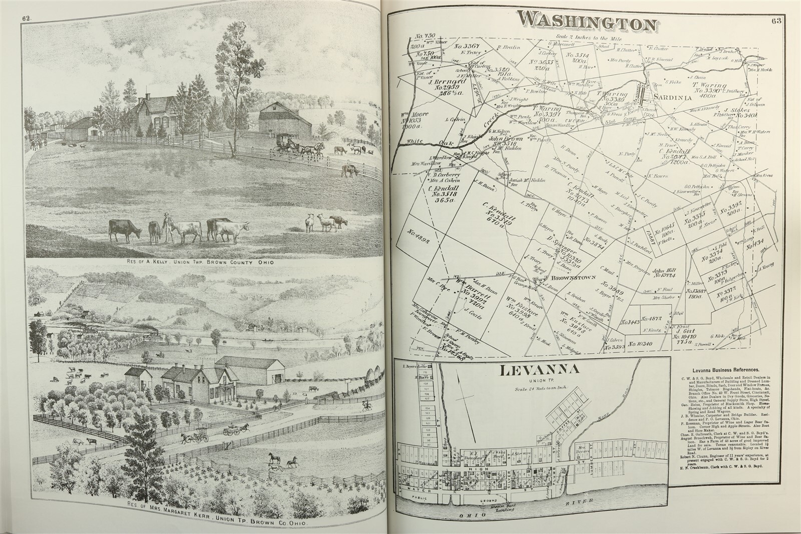 Brown County, Ohio 1876 Atlas Reprint Aberdeen Ripley