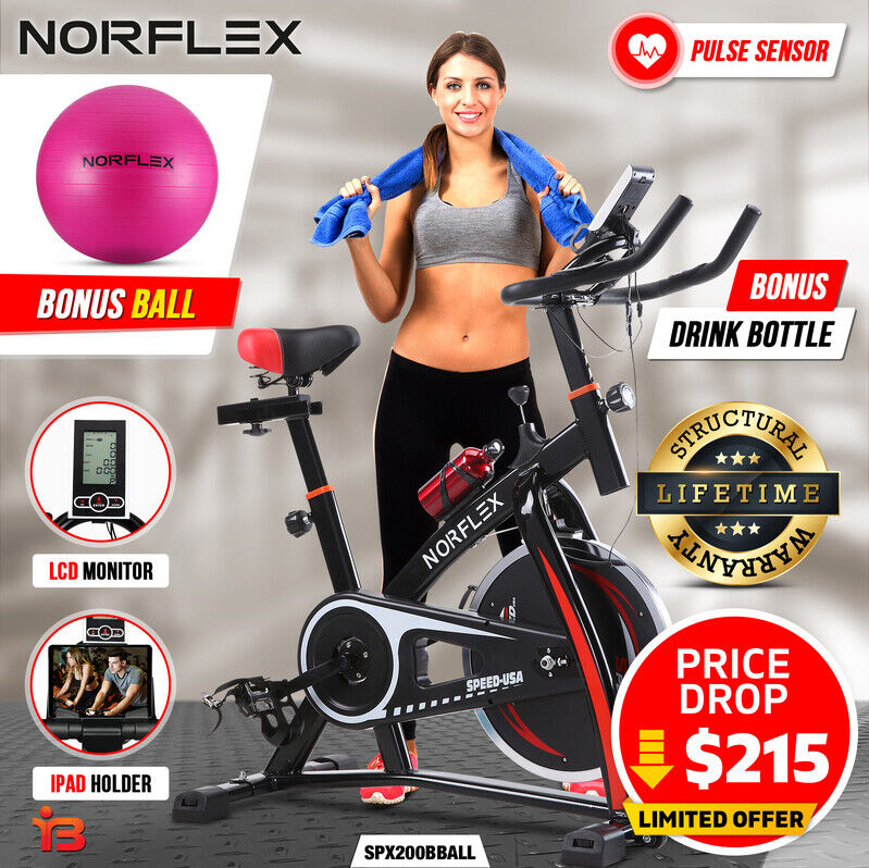 norflex spin bike exercise ball flywheel fitness commercial home workout gym