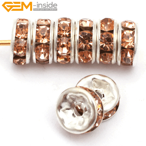 Rondelle Czech Crystal Rhinestone Spacer Loose Beads 100 Pcs For Jewelry Making - Picture 34 of 38