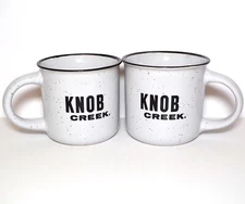 2 Knob Creek Whiskey Ceramic Coffee Mugs A Whiskey Well Earned & Work Hard