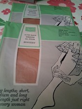 Vintage 2 Lot Sears Sheer Nylon Hosiery Mesh Seamless Size 9.5