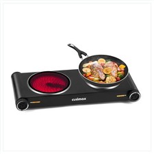 Kompakte Infrarot Kochplatte 54x23 cm mit Edelstahlgehäuse für modernes Kochen