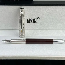 Montblanc Luxury Fountain Pen Signature Burgundy/Silver Body Brand New with Box