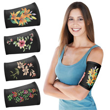 4 Pcs Picc Line Cover Sleeve Upper Arm Cover, Medium, Black Color