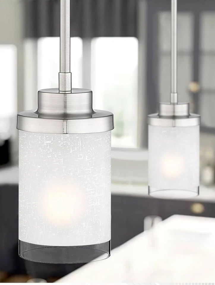 TENGXIN Modern Pendant Lights Brushed Nickel Farmhouse 2 Pack 2348T - Image 2 of 4