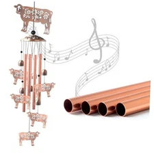Wealth Attraction Ox Brass Wind Chime - Wind Chimes for Outside,Gifts for Cow