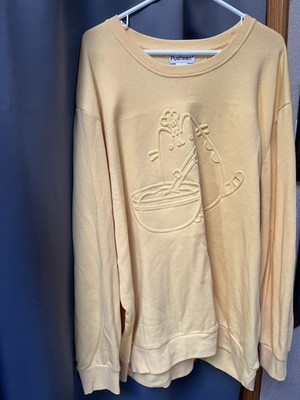 Pusheen Box Exclusive Sweatshirt Womans 2XL Yellow Crewneck Embossed Cat Chef