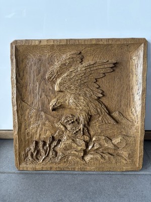 Carved Wood Eagle Panel