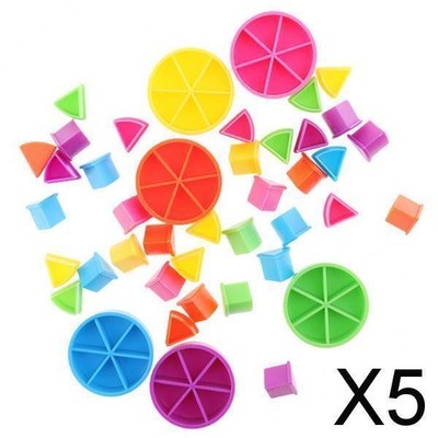 5x 42 Teile/Set verschiedene Kunststoff Mathe Stücke, Brettspiel Bauer Zusammenbauen Teile für