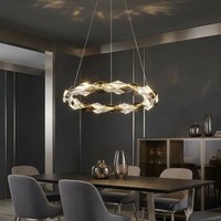 HäNgelampe Pendelleuchte Esstischleuchte Kristalle Rauchfarben Led H 130 Cm