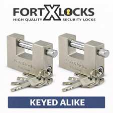 90MM | HEAVY DUTY | CONTAINER | GARAGE | HIGH SECURITY PADLOCK | KEYED ALIKE X 2